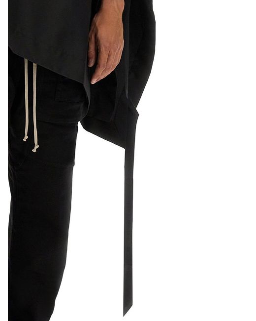 Rick Owens Black Waterproof Cape With Hood