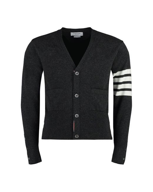 Thom Browne Cashmere Cardigan in Black for Men | Lyst