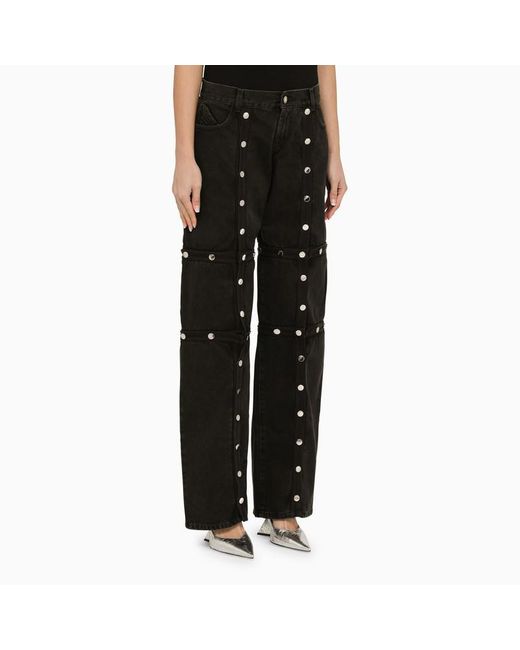 The Attico Black Baggy Jeans With Studs