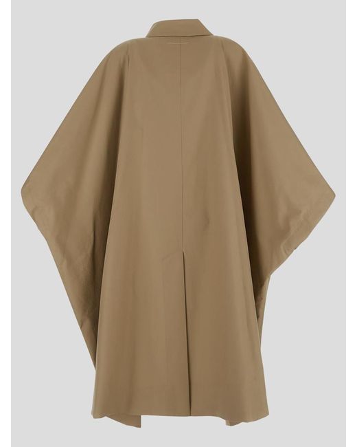 MM6 by Maison Martin Margiela Natural Coat With Oversized Collar