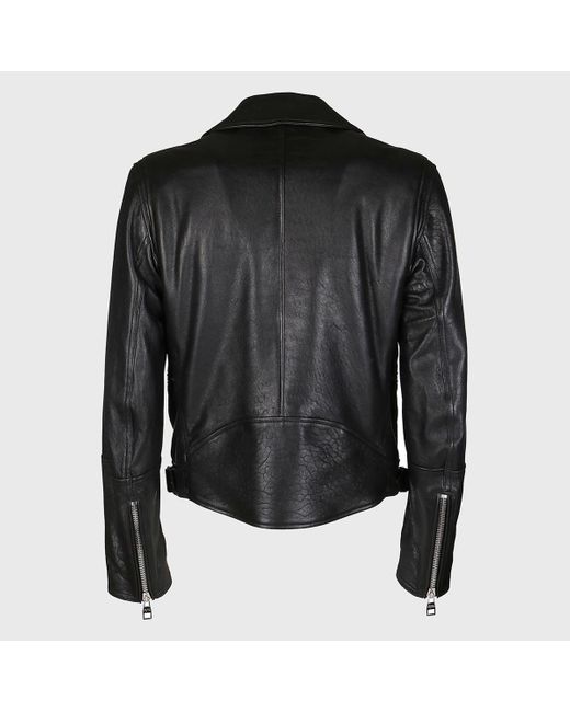 Alexander McQueen Black Leather Biker Jacket for men