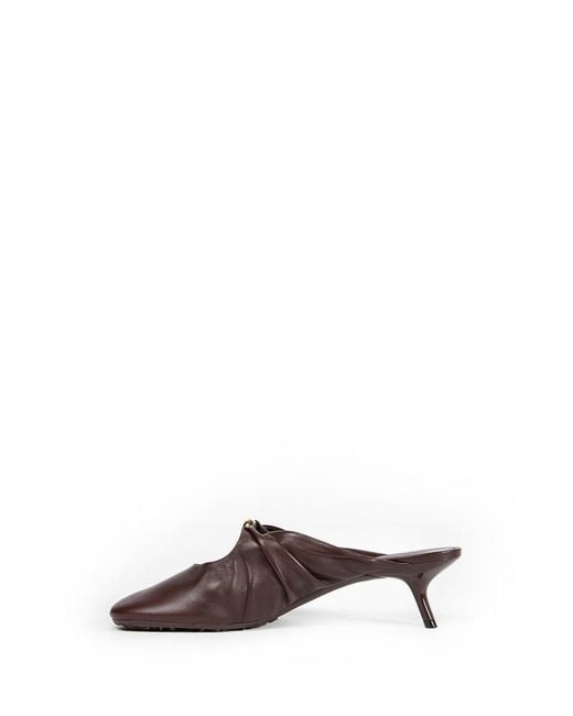 Loewe Brown Pebble Soft Mules In Nappa Lambskin