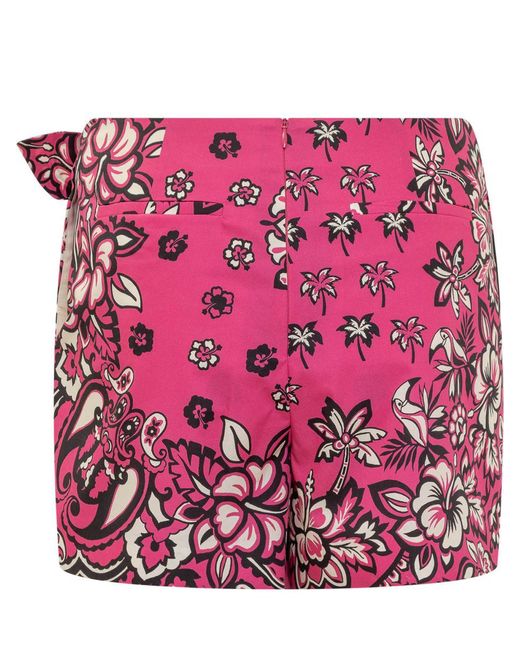 RED Valentino Pink Red Shorts With Print