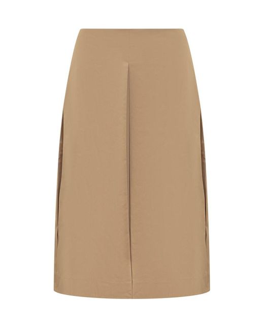 Tory Burch Natural Pleated Skirt