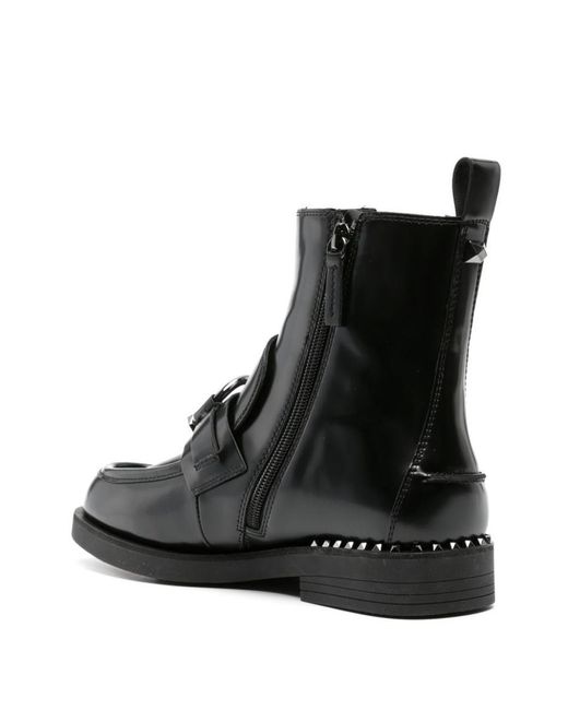 Ash Black Stud-embellished Leather Boots