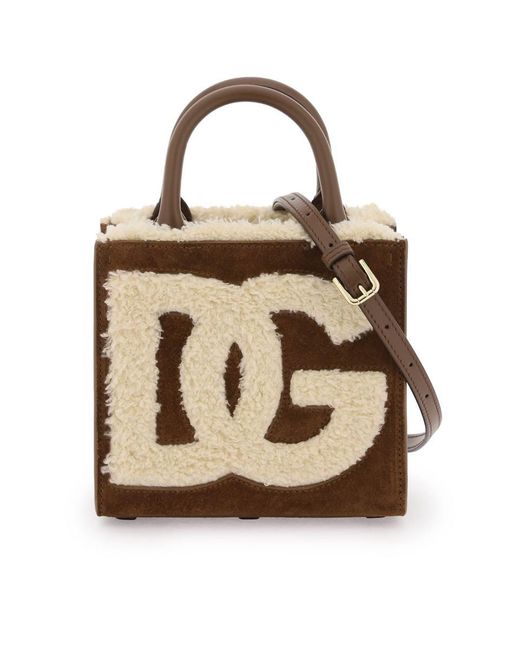 Dolce & Gabbana Multicolor Dg Daily Mini Suede And Shearling Tote Bag