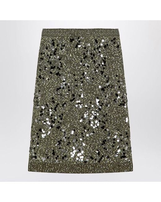 Gucci Green Dark Viscose And Tweed Blend Skirt