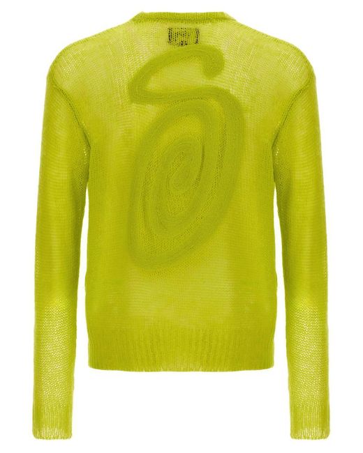 Stussy Green Loose Sweater for men