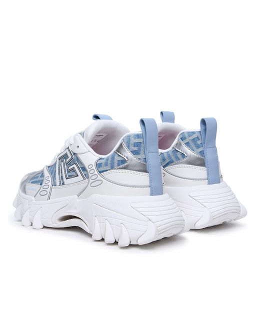 Balmain Blue 'B-East' Cotton Blend Sneakers