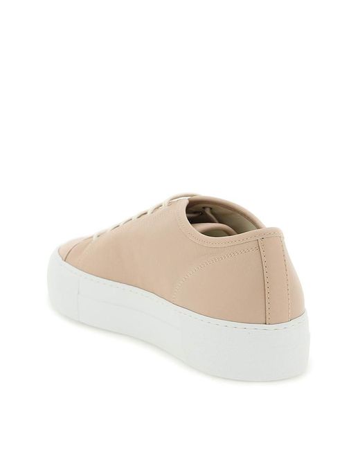 Common Projects Pink Leather Tournament Low Super Sneakers