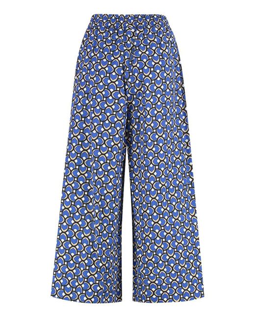 Weekend by Maxmara Blue Virgin Poplin Cotton Trousers