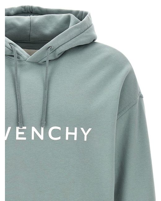 Givenchy Blue Logo Print Hoodie Sweatshirt for men