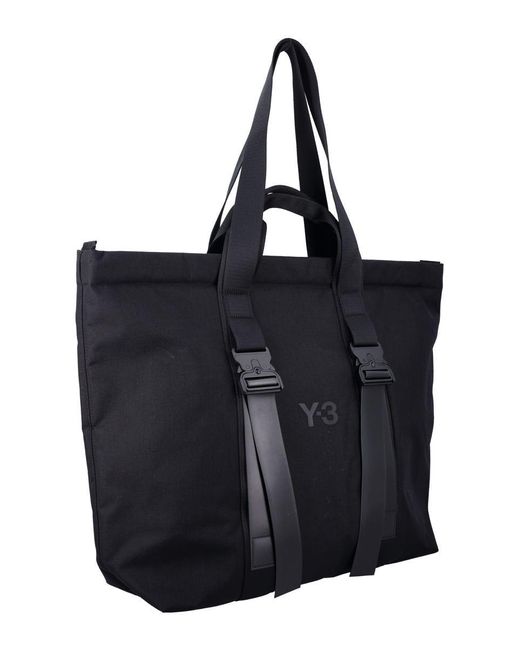 Y-3 Black Staple Shopper Bag