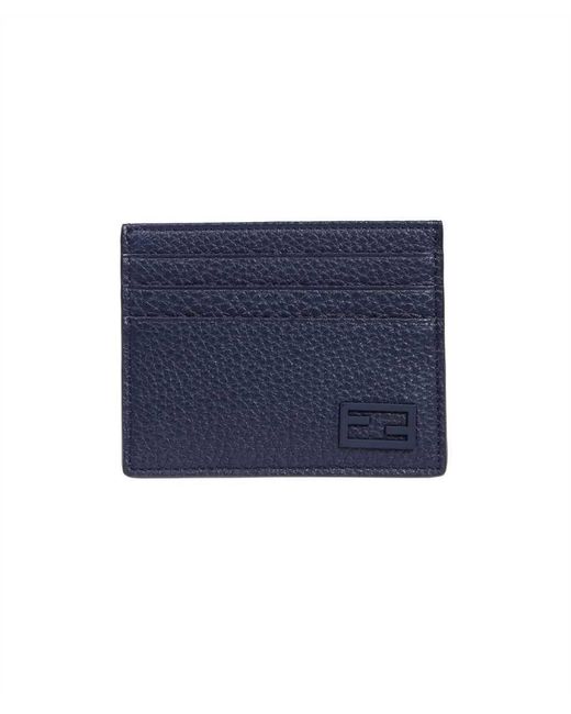 Fendi Leather Card Holder in Blue for Men Lyst