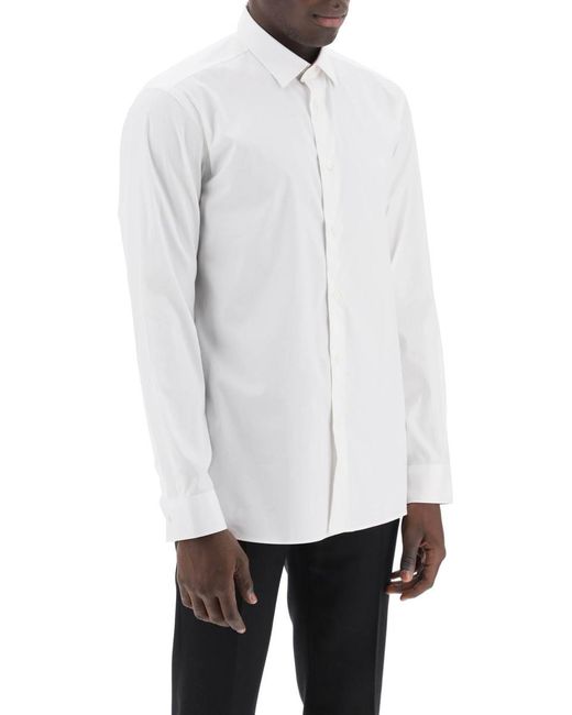 Burberry White Sherfield Shirt In Stretch Cotton for men