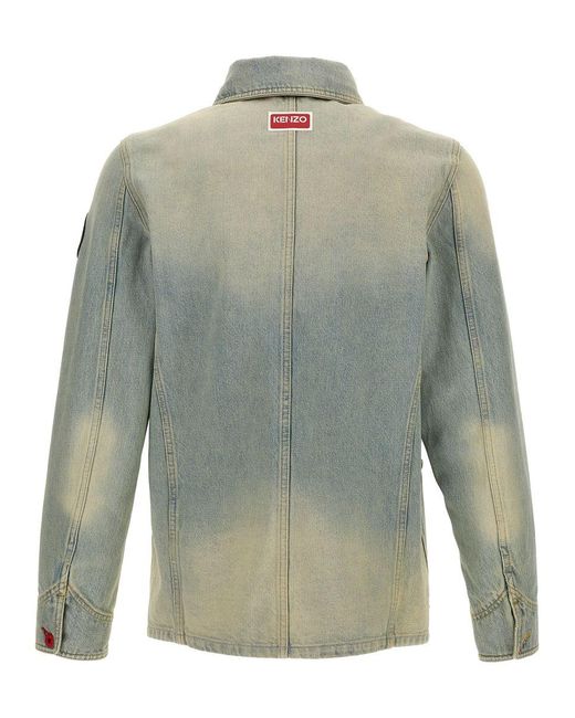 KENZO Gray Workwear Casual Jackets, Parka for men