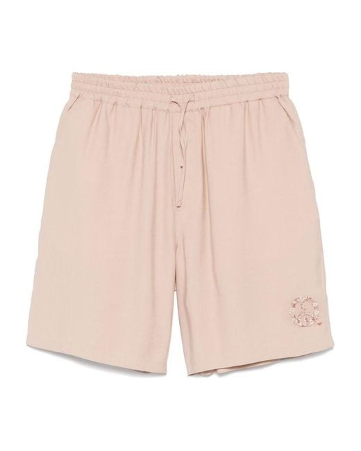 Emporio Armani Pink Drawstring Bermuda Shorts for men