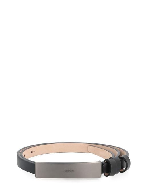 Max Mara New Plate Leather Belt in Black | Lyst