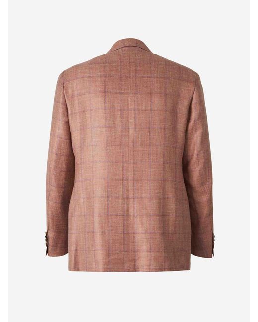 Canali Pink American Cashmere Linen Silk for men