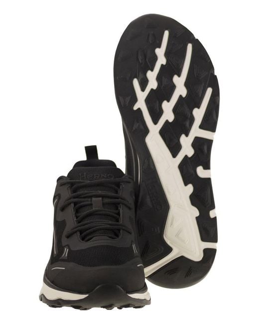 Herno Black Nylon Trainers With Rubberised Details for men