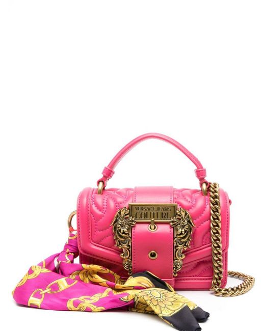 Versace Jeans Pink Drew Baroque-buckle Tote Bag