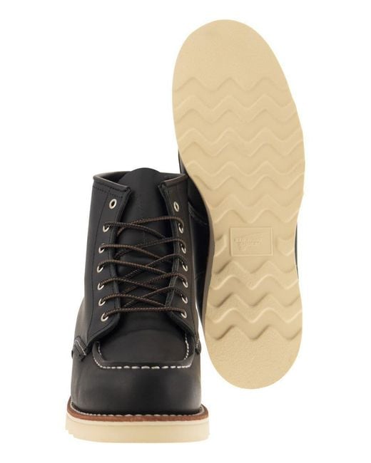 Red Wing Black Classic Moc - Leather Ankle Boot