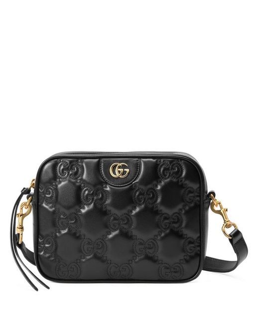Gucci Black Matelassé Small Leather Shoulder Bag