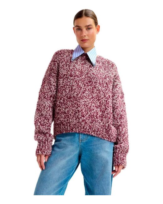 Essentiel Antwerp Red Izura Burgundy Crewneck Sweater
