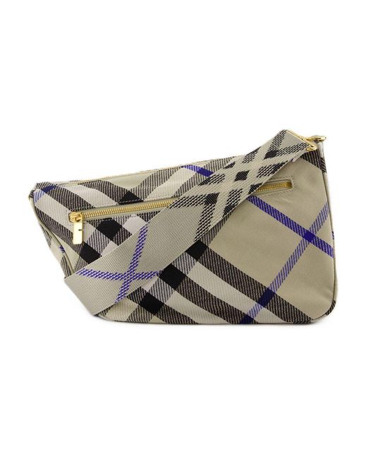 Burberry Gray Shield Messenger Purse