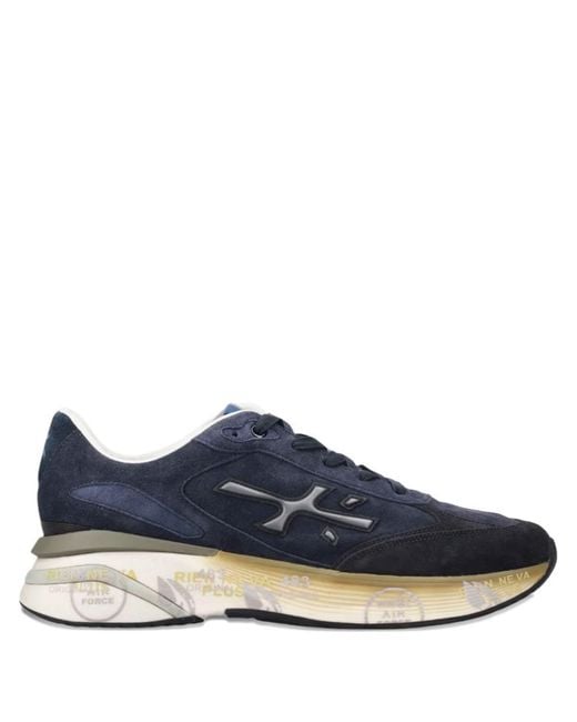 Premiata Blue Flat Shoes for men