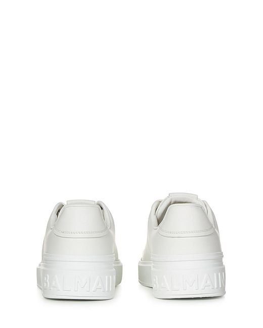 Balmain White Paris B-Court Sneakers for men