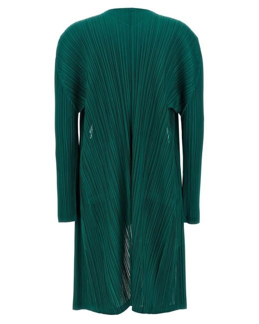 Pleats Please Issey Miyake Green 'Monthly Colors' Cardigan