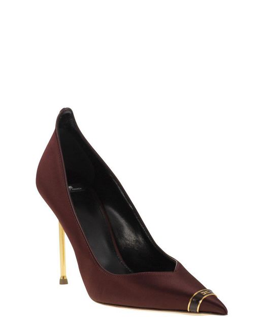 Elisabetta Franchi Brown Pumps With Sculpted Heels