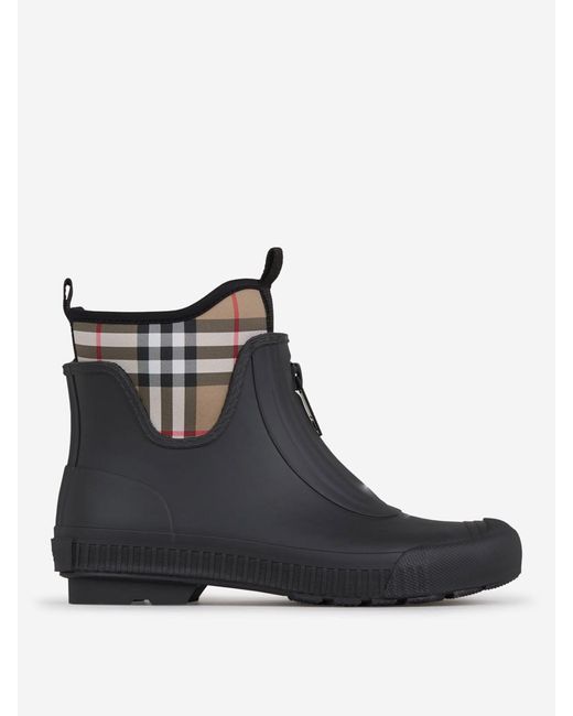 Burberry Black Checkered Rain Boots