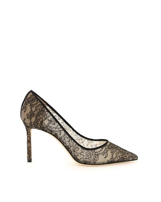 Jimmy Choo Lace Romy 85 Pumps in Black Lyst