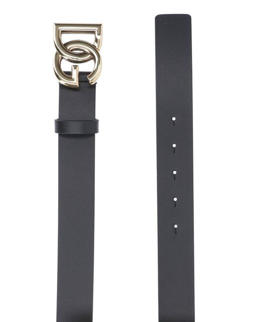 Dolce & Gabbana Black 'dg' Buckle Belt for men