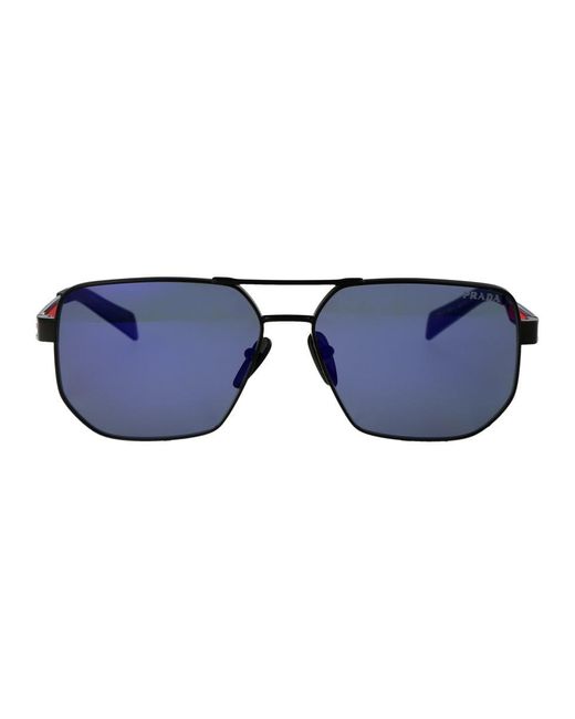 Prada Blue Linea Rossa Sunglasses for men