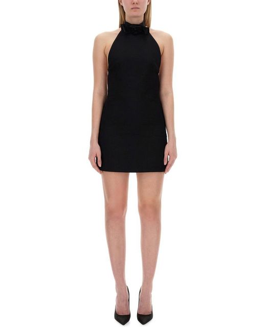 Dolce & Gabbana Black Short Dress With Neckline On Back