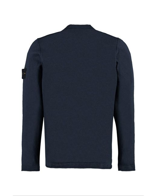 Stone Island Blue Long Sleeve Crew-neck Sweater for men
