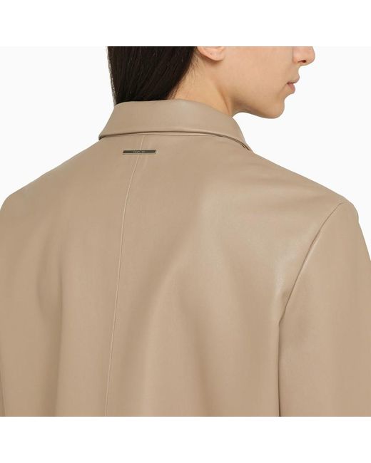 Calvin Klein Natural Short Regenerated Leather Jacket