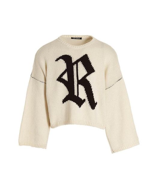 Raf Simons 'r' Sweater in White for Men | Lyst