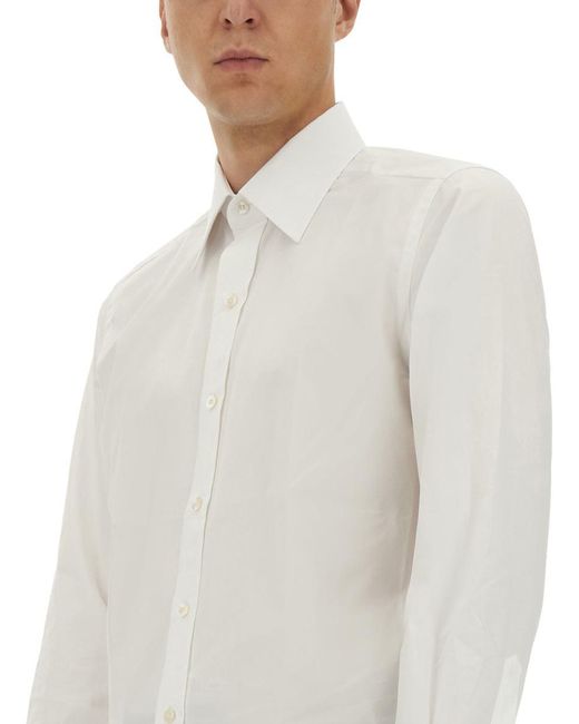 Tom Ford White Tailored Poplin Shirt With Classic Collar for men