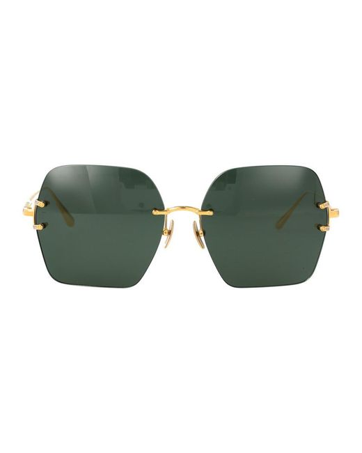 Linda Farrow Green Sunglasses