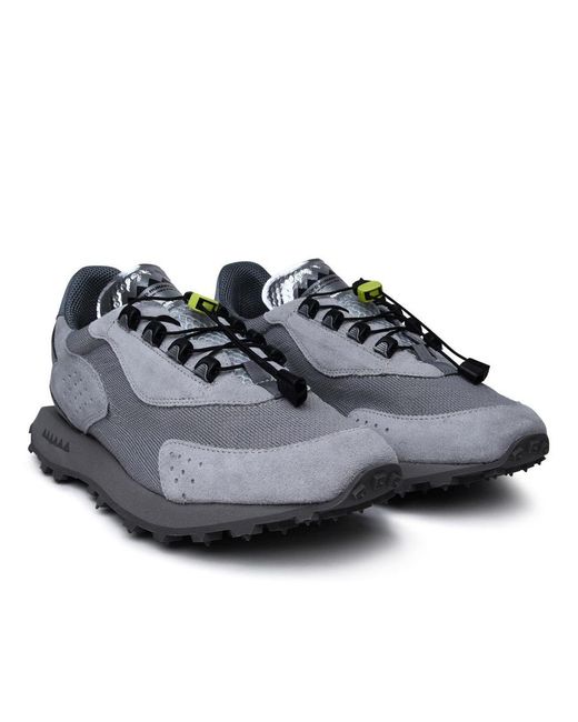 RUN OF Gray Grey Suede Blend Sneakers for men
