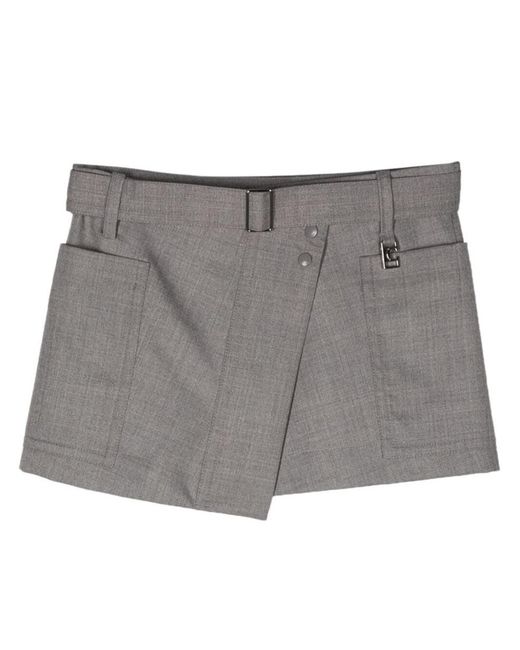 Low Classic Gray Wool Pocket Mini Skirt Clothing