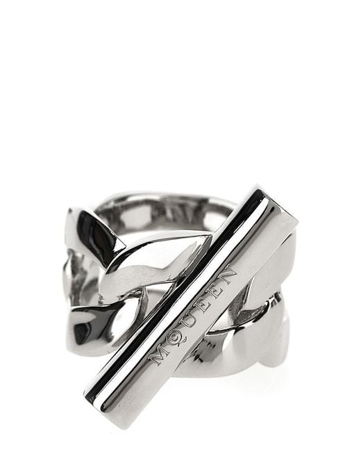 Alexander McQueen Multicolor Mcqueen T Ring for men