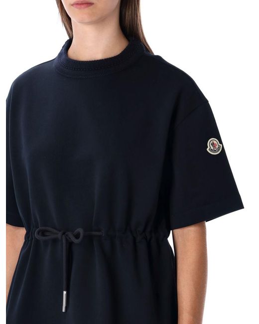 Moncler Black Cotton T-Shirt With Drawstring