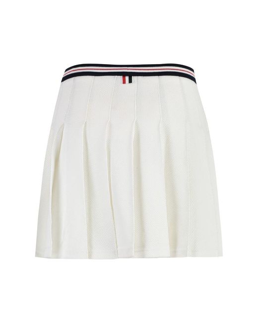 Thom Browne White Pleated Mini Skirt