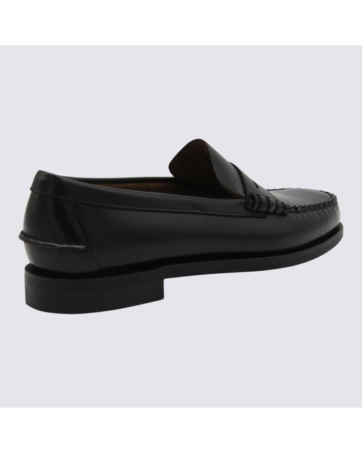 Sebago Black Leather Loafers for men