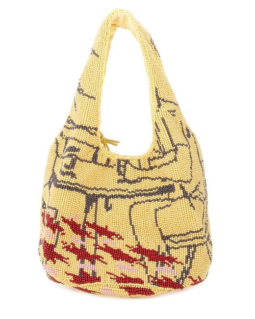 J.W. Anderson Metallic Mini Beaded Tote Bag